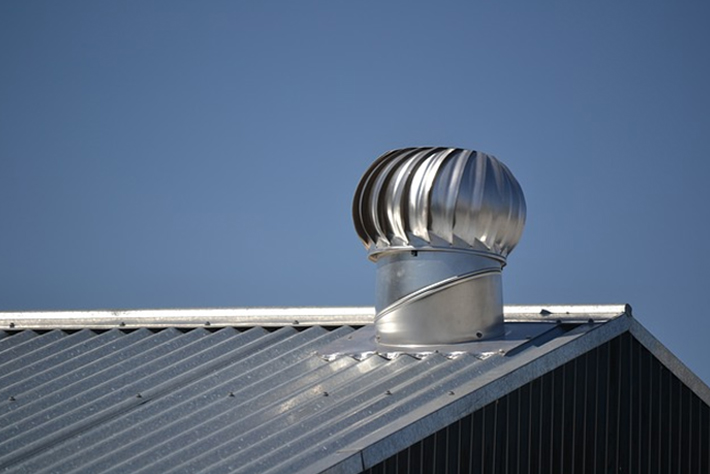 corrugated metal roof with ventilation